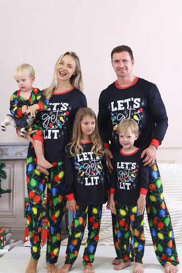 Ampoule marine imprimée à manches longues Pyjama de famille assorti